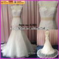 Hot sale lace and organza wedding dress with a Spaghetti Strap